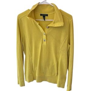 Lauren Ralph Lauren Collared Snap Pullover – Yellow – Size Large